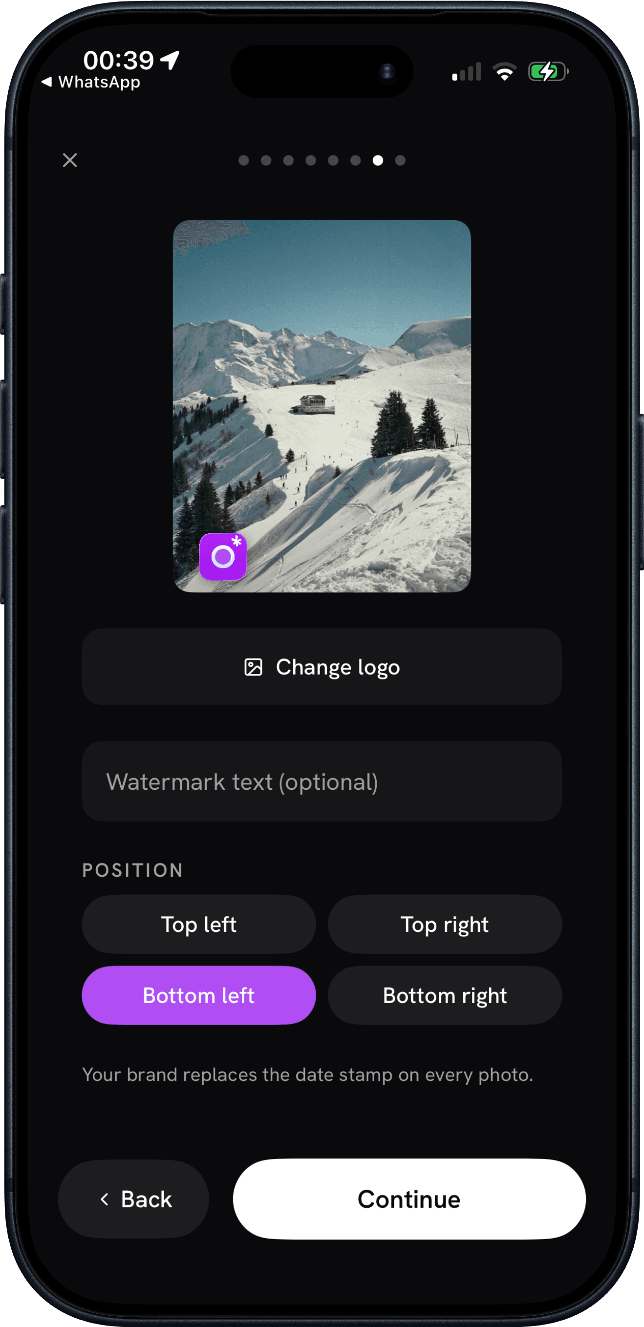 Add your logo and watermark in the branding settings