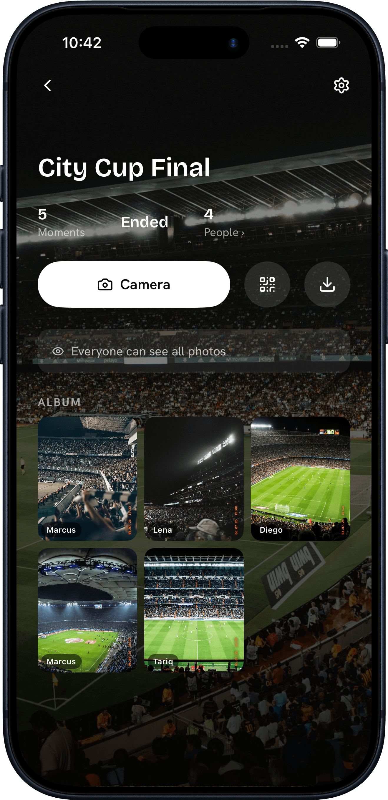Konfetti Camera showing City-Cup-Finale